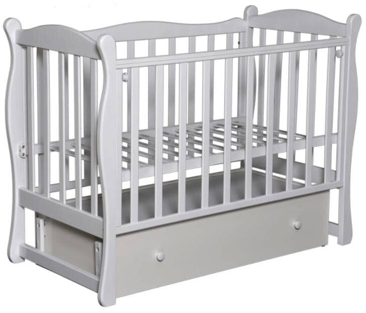 Кровать детская "Северянка 2" Автостенка, маятник поперечного качания (серый)