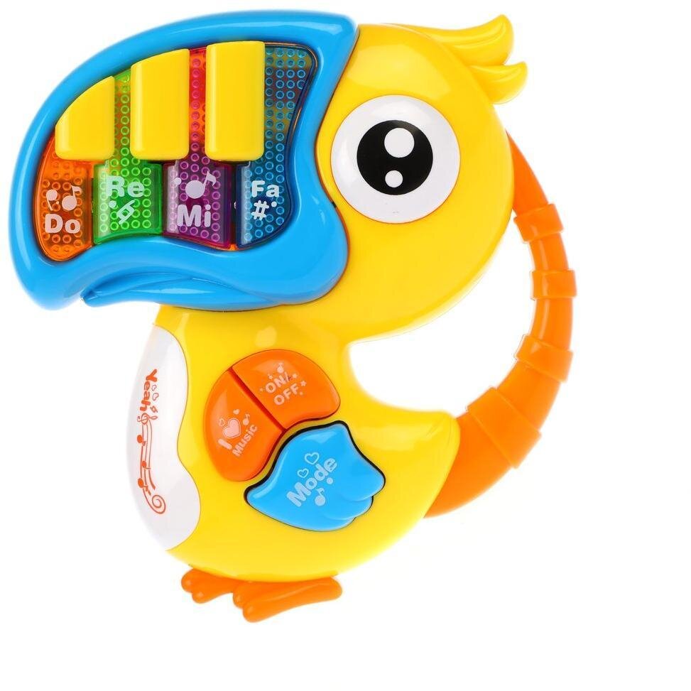 Музыкальная игрушка "Попугай" со светом, цвета в ассорт.