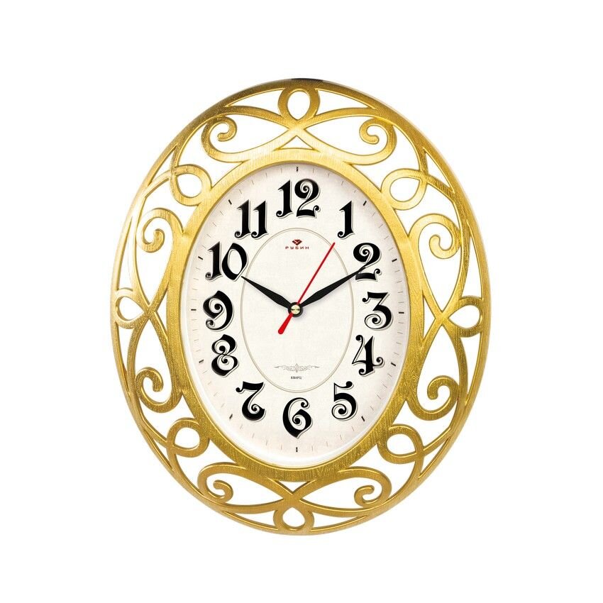 Часы настенные "Классика" с золотым корпусом