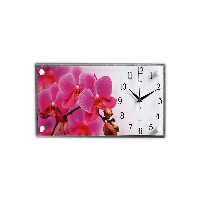 Настенные часы-картина «Ветка розовых орхидей»