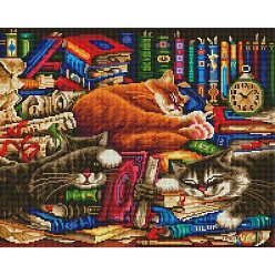 Алмазная мозаика на подрамнике «Библиотека кошек»