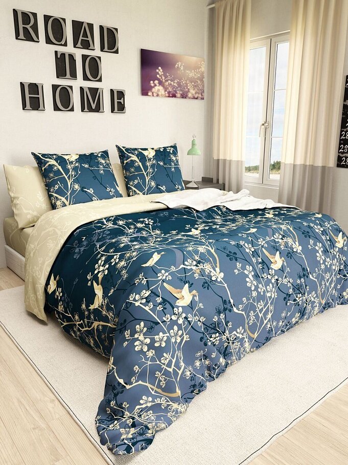 Комплект постельного белья 2-спальный с Евро простыней AMARO HOME Golden Glow