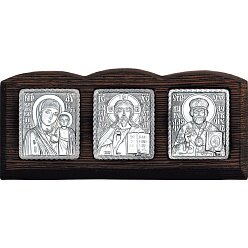 Икона авто «Богородица, Спаситель, Святой Николай»