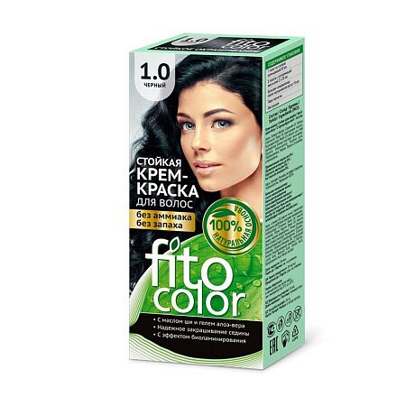 Стойкая крем-краска для волос «Fitocolor» 1.0 Черный