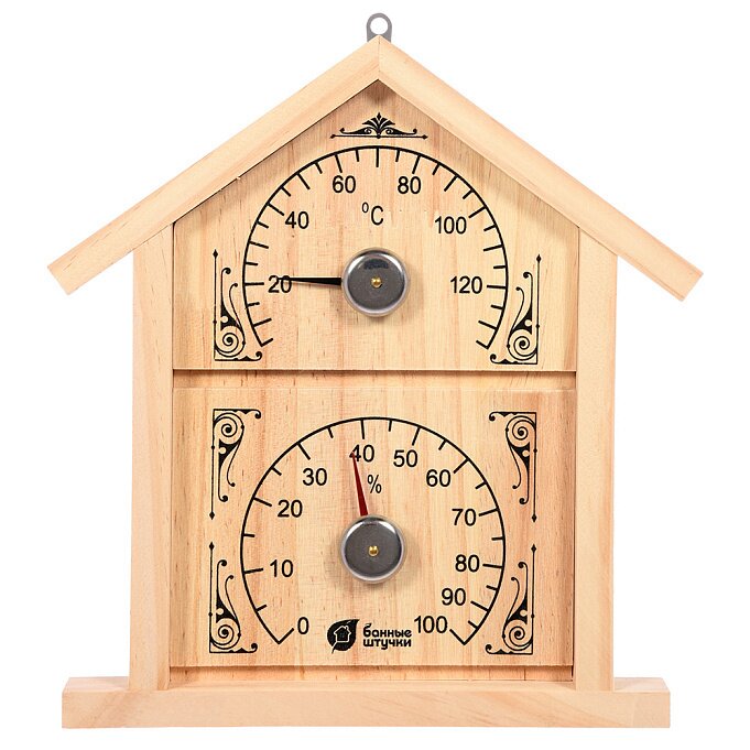 Термометр с гигрометром Банная станция "Домик" 23,6х22х2,5 см для бани и сауны