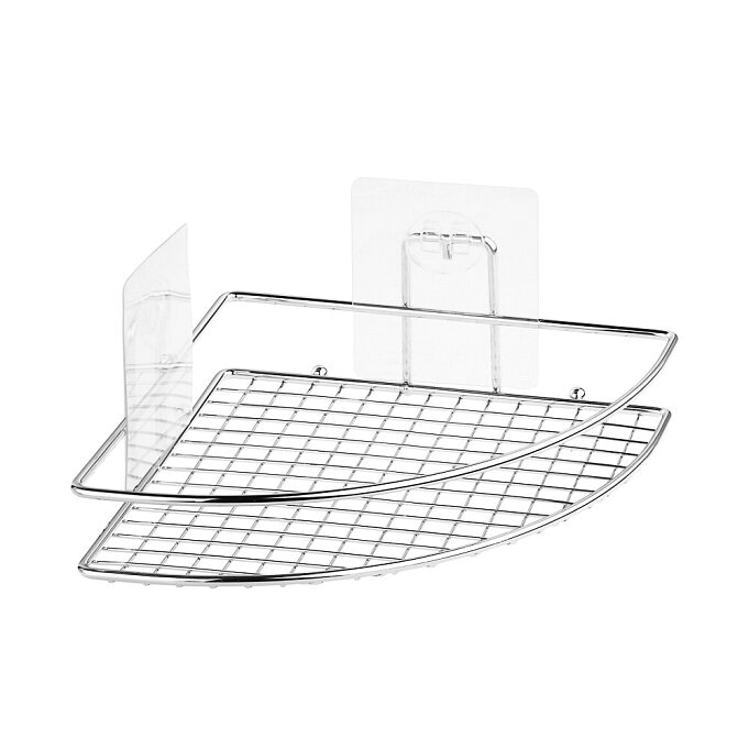 Полка-решетка Угловая для ванной настенная на силиконовом креплении "Kleber Lite"