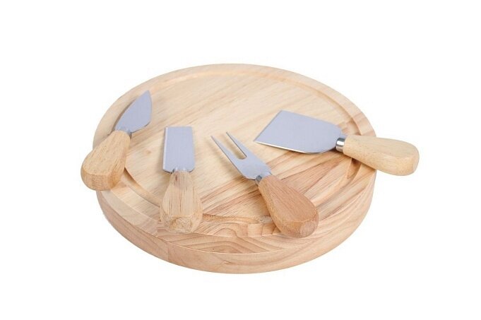 Набор для резки сыра из 4-х приборов и деревянной доски «РОКФОР»