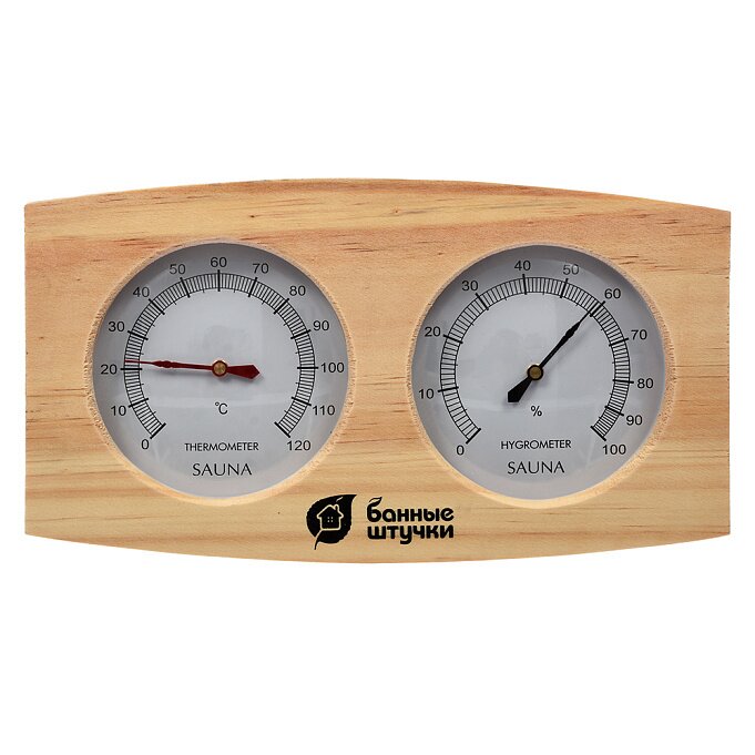 Термометр с гигрометром Банная станция 24,5х13,5х3 см для бани и сауны